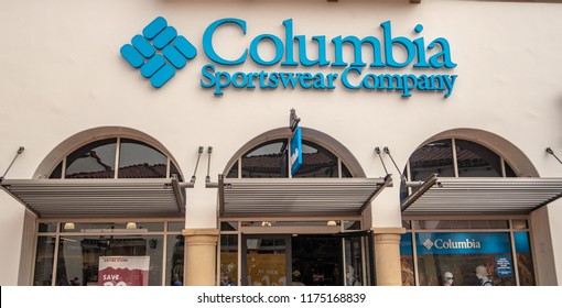 San Clemente, CA / USA - 09/08/2018: Columbia Store Located in a Premium Outlet Location