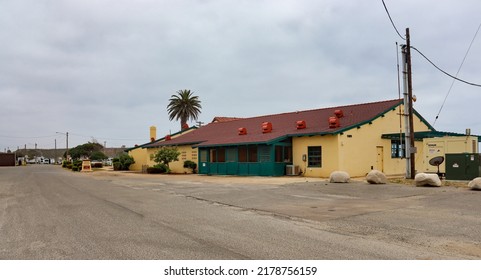 San Clemente, CA USA - May 1, 2022: The Historic Beach Club and Guest Services building at the San Onofre Beach Cottages in Camp Pendleton.