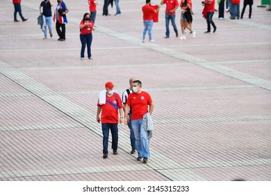 San José, Costa Rica, March 30, 2022: Costa Rican Fans Enter The National Stadium