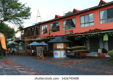 San Cristobal Island, Galapagos Islands, Ecuador; January 7 2019: Streets And Shops For Tourists On The Island Of San Cristóbal.