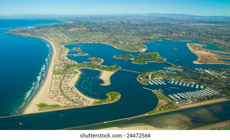 San Diego Aerial Of Mission Bay And Pacific Beach