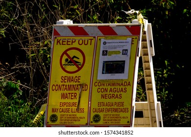 San Diego, CA 04 18 2018 Warning Signs At Border Field State Park