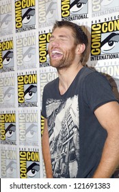 SAN DIEGO, CA - JULY 13: Liam McIntyre arrives at the 2012 Comic Con convention press room at the Bayfront Hilton Hotel on Friday, July 13, 2012 in San Diego, CA.