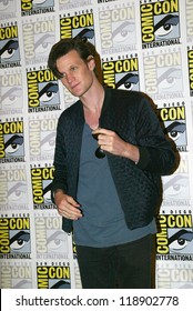 SAN DIEGO, CA - JULY 15: Matt Smith arrives at the 2012 Comic Con convention press room at the Bayfront Hilton Hotel on Sunday, July 15, 2012 in San Diego, CA.