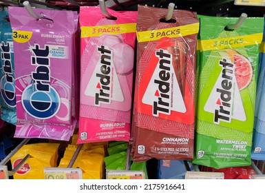 San Diego, CA - July 2, 2022: 3 Packs Of Orbit And Trident Sugar Free Chewing Gum.