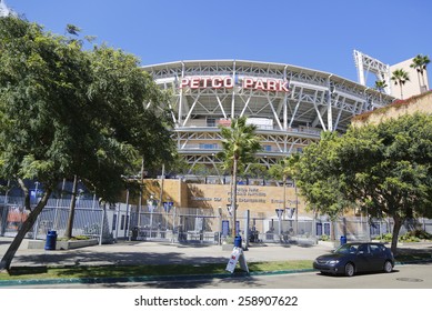 SAN DIEGO, CA - SEPTEMBER 27, 2014: Petco Park Stadium, home of the Padres baseball team, in San Diego. Petco Park is an open-air ballpark in downtown San Diego, California