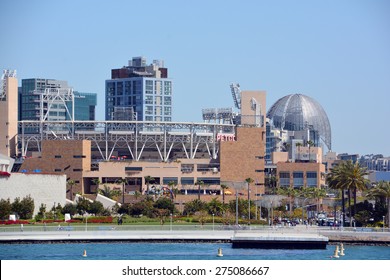 SAN DIEGO CA USA APRIL 7 2015: Petco Park Stadium, home of the Padres baseball team, in San Diego. Petco Park is an open-air ballpark in downtown San Diego, California