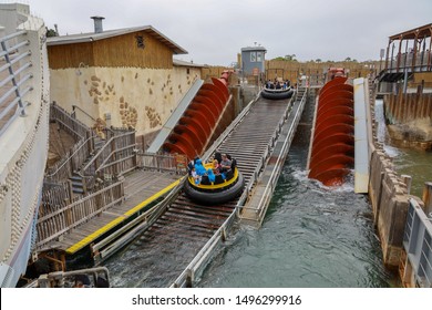 San Diego, CA  USA - July 13, 2019: View Of Shipwreck Rapids Ride In SeaWorld San Diego.