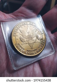 San Diego, CA, USA - May 05 2021: A Challenge Coin Of The US Marshalls.