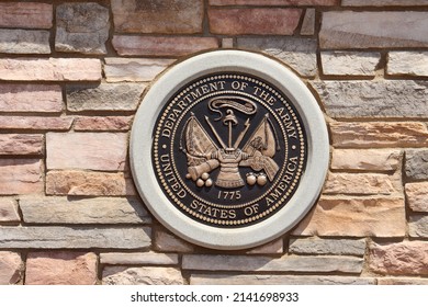 San Diego, CA USA - May 31, 2021: The Department Of The Army Seal On A Wall At The Miramar National Memorial Park In San Diego, California.