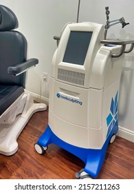 San Diego, CA USA - May 10, 2022: A Coolsculpting Machine For Removing Stubborn Fat By Freezing Fat Cells.