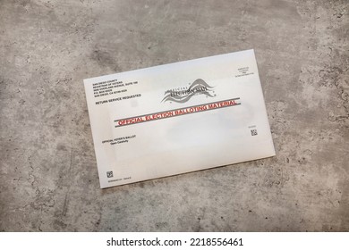 San Diego, CA USA - October 17, 2022: The 2022 General Election Official Mail Voter Material.