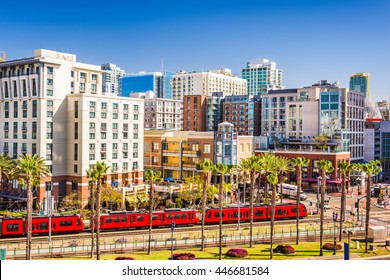 San Diego, California cityscape at the Gaslamp Quarter. - Shutterstock ID 446681584