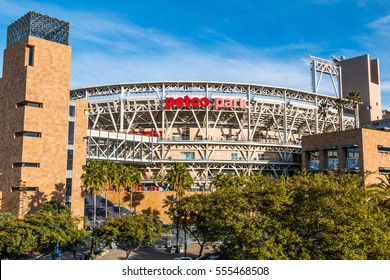 SAN DIEGO, CALIFORNIA - JANUARY 8, 2017: The Petco Park baseball stadium, which opened in 2004, and is home of the San Diego Padres MLB team.