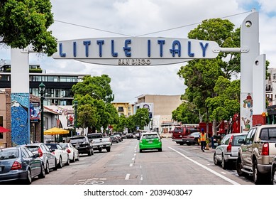 San Diego, California July 15, 2017 Little Italy in downtown area.