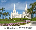 The San Diego California Mormon Temple in La Jolla, California.