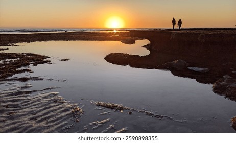 San Diego California north county Encinitas area coastline. Waves, surfers, sunset silhouettes, beaches, tide pools, palm trees, clouds and rock abstractions!