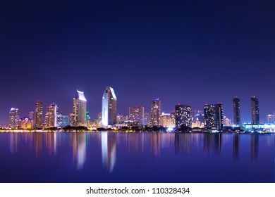 San Diego California Skyline At Night