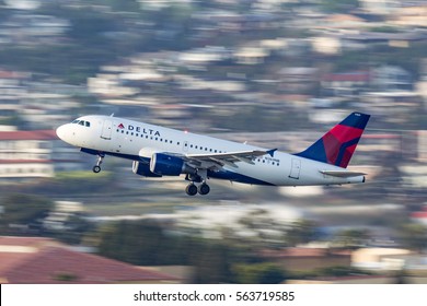 San Diego, California, USA - April 30, 2013. Delta Air Lines Airbus A319-114 N369NB departing San Diego International Airport. 