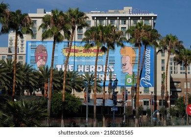 San Diego, California, USA - July 19 2022: Signs For Beavis And Butt-Head Do The Universe At The San Diego Comic Con International 2022.