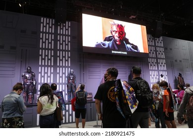 San Diego, California, USA - July 20 2022: Star Wars Display At The San Diego Comic Con International 2022.