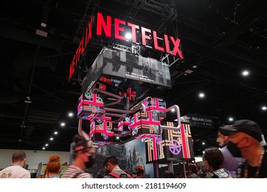 San Diego, California, USA - July 20 2022: The Netflix Booth At The San Diego Comic Con International 2022.