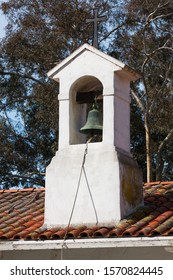 SAN DIEGO, CALIFORNIA/USA - MARCH 31, 2018:  Close-up View Of Bell Tower Atop The Chapel Of The Santa Margarita Ranch House On Marine Corps Base Camp Pendleton.