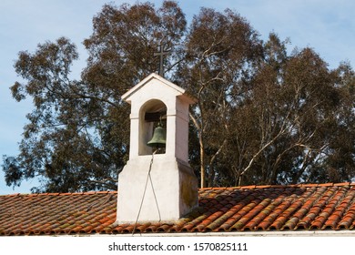 SAN DIEGO, CALIFORNIA/USA - MARCH 31, 2018:  Bell Tower Atop The Chapel Of The Santa Margarita Ranch House On Marine Corps Base Camp Pendleton.