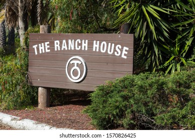 SAN DIEGO, CALIFORNIA/USA - MARCH 31, 2018:  Entrance Sign For The Santa Margarita Ranch House On Marine Corps Base Camp Pendleton, A Historic Landmark And Home Of Commanding Generals From 1947.