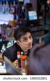 San Diego, CA/USA - July 20, 2019: Manny Jacinto Listening To A Fan In A Diner During San Diego Comic-Con