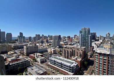 San Diego City Skyline On A Bright Sunny Summer Day.