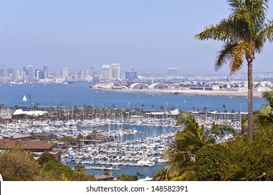 San Diego City View From Point Loma California.