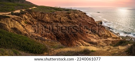 San Diego Seascape Series eroded bluffs at Sunset Cliffs in Cabrillo National Monument, Point Loma, Southern California, USA