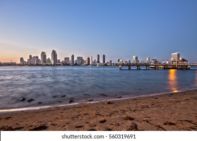 San Diego Skyline From Coronado Beach