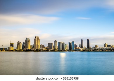 San Diego Skyline From Coronado Island At Sunrise