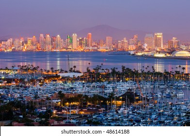 San Diego Skyline At Night