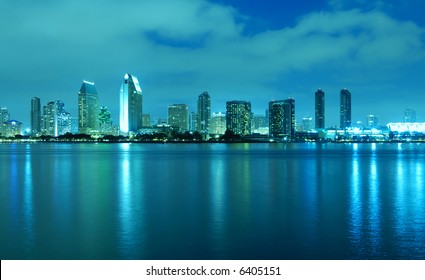 San Diego Skyline At Night