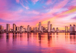 San Diego Skyline Sunset Bay
