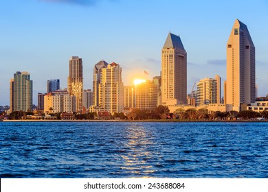 San Diego Skyline At Sunset, CA