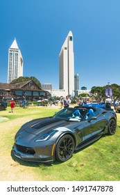 San Diego/USA - August 11, 2019
Main Street America Corvette Car Show In Marina Park North - Seaport Village In San Diego, California