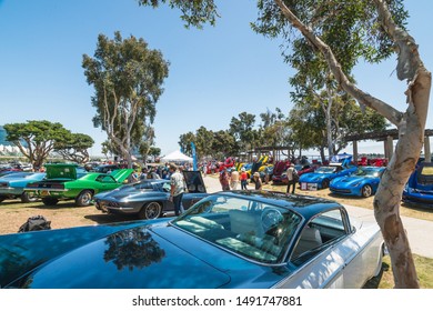 San Diego/USA - August 11, 2019
Main Street America Corvette Car Show In Marina Park North - Seaport Village In San Diego, California