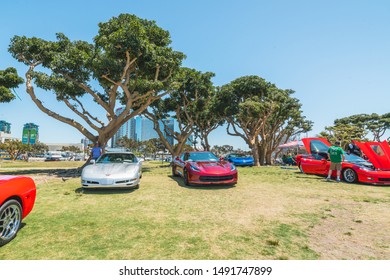 San Diego/USA - August 11, 2019
Main Street America Corvette Car Show In Marina Park North - Seaport Village In San Diego, California