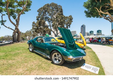 San Diego/USA - August 11, 2019
Main Street America Corvette Car Show In Marina Park North - Seaport Village In San Diego, California