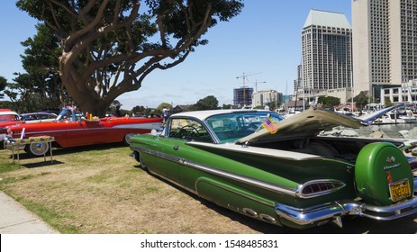 San Diego/USA - August 11, 2019
Main Street America Corvette Car Show In Marina Park North - Seaport Village In San Diego, California