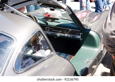 SAN FRANCISCO - APRIL 24: A 1955 Mercedes Benz 300SL Gullwing is on display during the 2011 California Mille show in Nob Hill in San Francisco on April 24, 2011 - Shutterstock ID 92136790