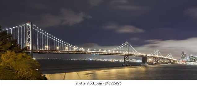 San Francisco Bay Bridge In The Night