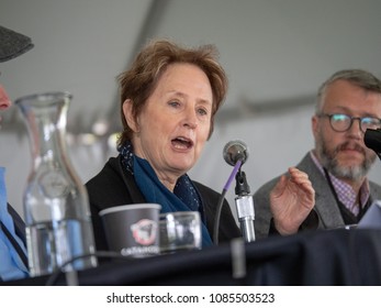 SAN FRANCISCO, CA – APRIL 29, 2018: Alice Waters Speaking At 2018 Bay Area Book Fest At A Panel About Cooking And Food.