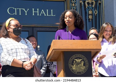 San Francisco, CA - Aug 25, 2022:  Malia Cohen, Chair Of The California State Board Of Equalization, Speaking At City Hall At Women’s Equity Day Register To Vote Press Conference. 
