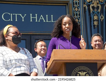 San Francisco, CA - Aug 25, 2022:  Malia Cohen, Chair Of The California State Board Of Equalization, Speaking At City Hall At Women’s Equity Day Register To Vote Press Conference. 
