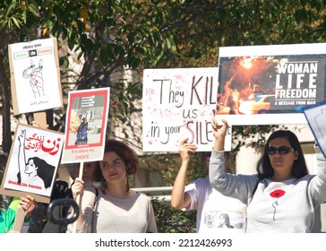 San Francisco, CA - Oct 8, 2022: Participants At Rise Up For Abortion Bay Area Organized Women's Reproductive Rights Rally At Union Square In San Francisco.
